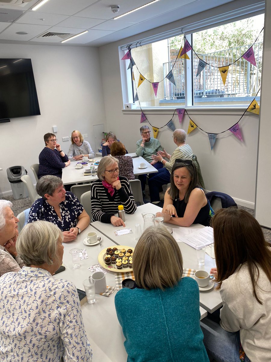 So proud of our amazing @BookPaisley volunteer Dee, who hosted her first festival event today, the Big Paisley Book Club, with tea, cake (so much cake), and guest author @sarasheridan! This is the kind of event that makes my heart sing!