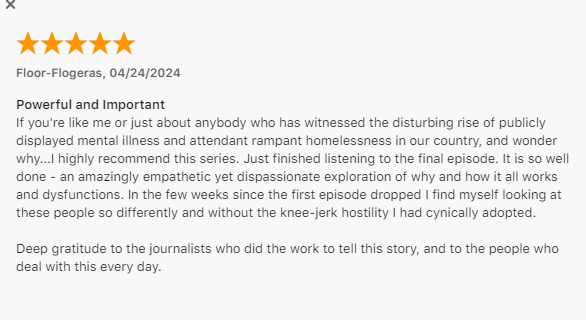 To fund journalism, a lot of our industry's brightest minds spend a lot of time trying to measure the 'impact' of our stories. But sometimes a single comment makes everything feel worth it. All of the episodes of Lost Patients are now out. Listen here: podcasts.apple.com/us/podcast/los…