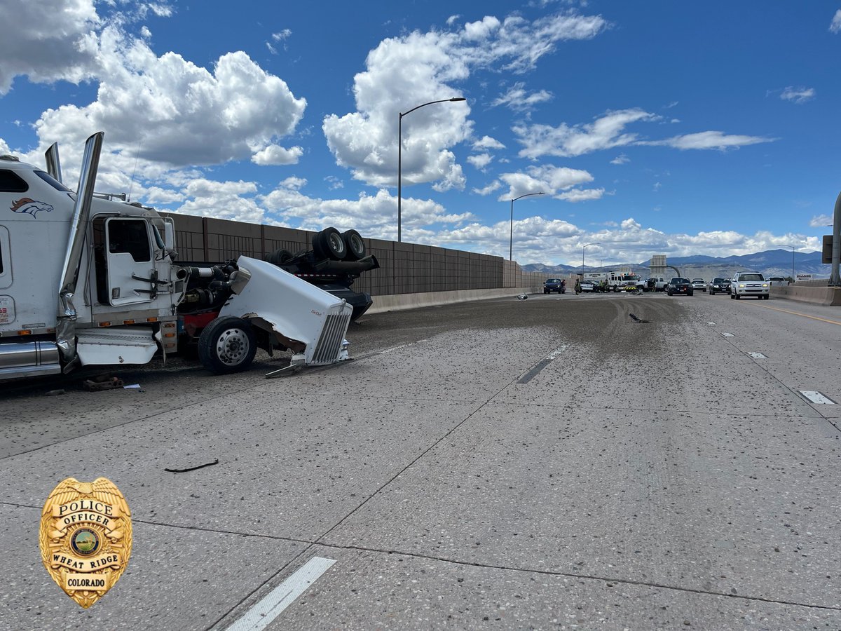 TRAFFIC ALERT: A semi-truck crashed on I-70 EB near Kipling, spilling ...
