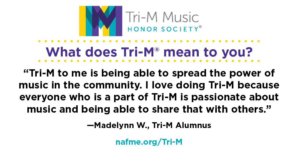 Tri-M® advisors! Apply today for the 2023-24 NAfME Tri-M Chapter of the Year award! High school chapters could receive up to a $1000 scholarship, and middle/junior high school chapters up to $800. Apply now: nafme.awardsplatform.com #MusicHonors