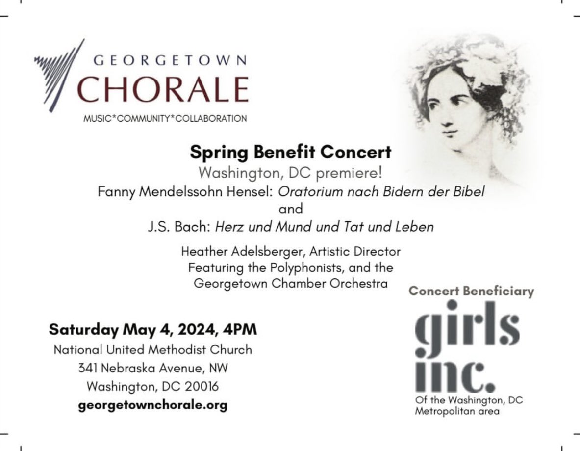 Exciting News Alert! We're thrilled to announce our collaboration with Georgetown Chorale! Join us for a special concert featuring the talented voices of the Georgetown Chorale. Mark your calendars for May 4, 2024 and experience the magic! #GirlsIncDC #StrongSmartBold