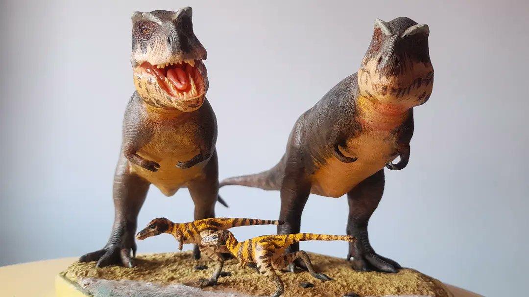 Tyrannosaurus rex family from Prehistoric planet made by me. #paleoart #prehistoricplanet #trex