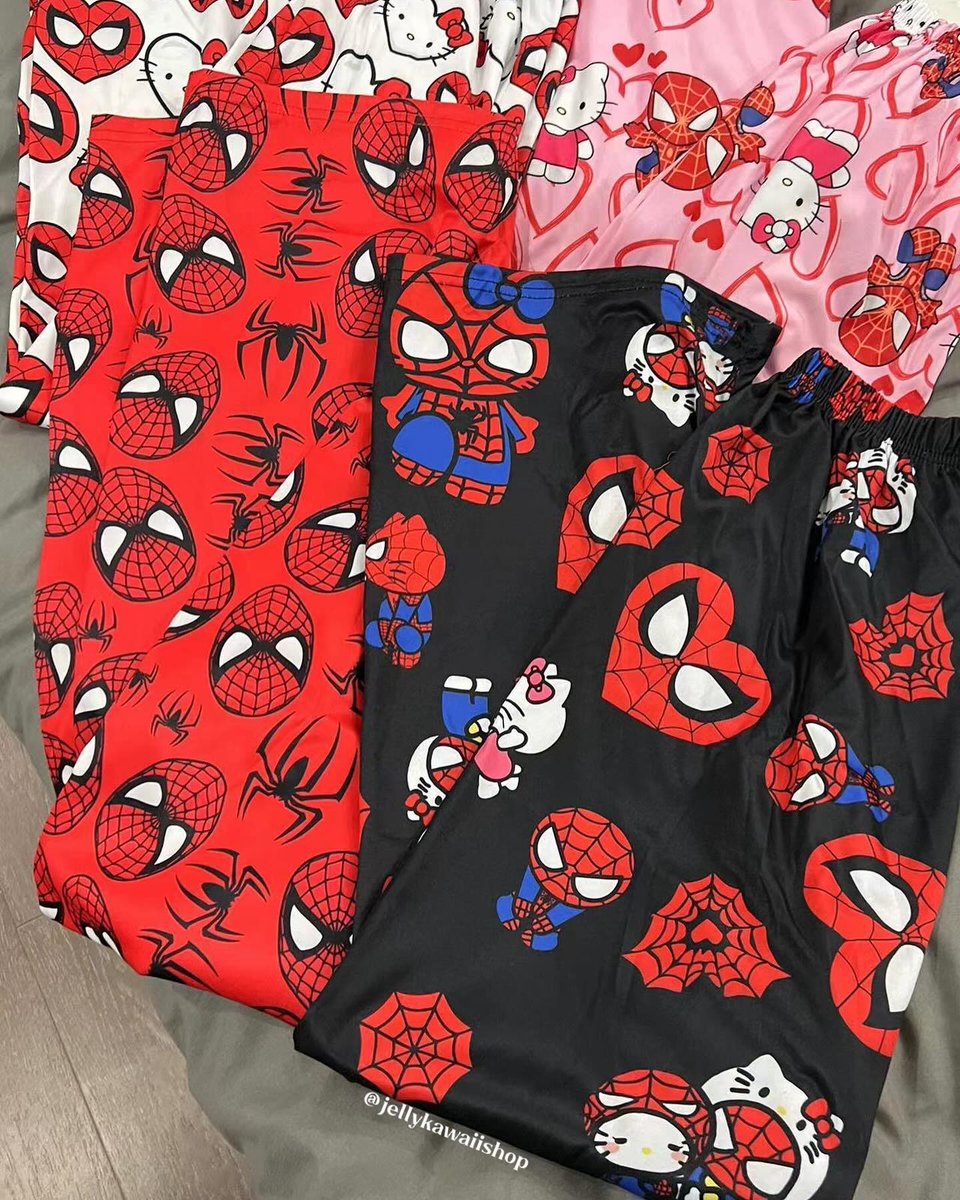 hello kitty x spiderman pjs