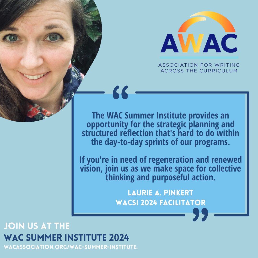 Here's what this year's WACSI Chair, Laurie A. Pinkert, has to say about her former experiences with the institute.

2/3