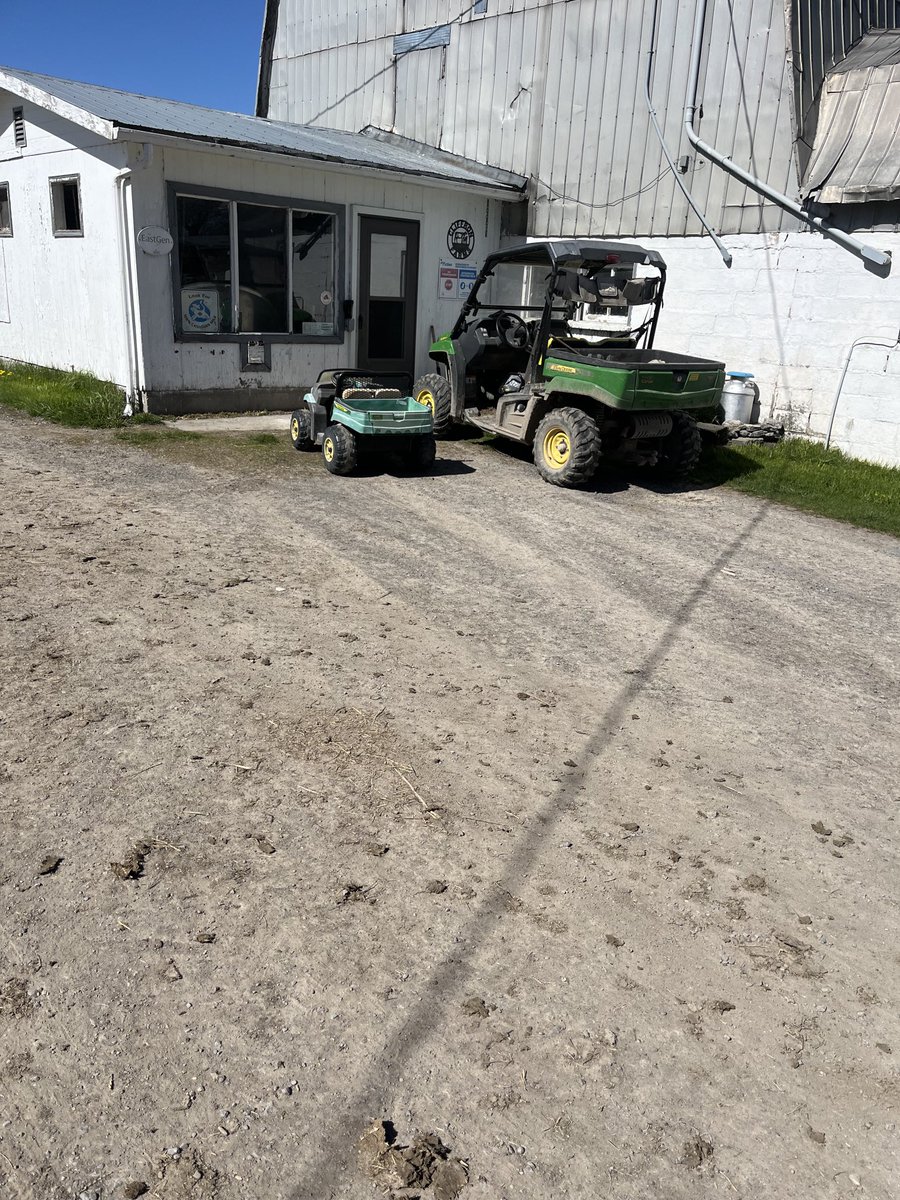 Driving to the barn to help with chores. My daughter thinks she’s hit the big time. “Best day ever dad”!!