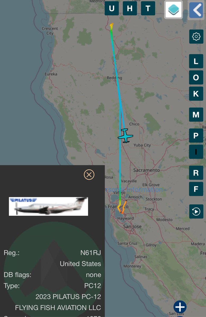 Day 5 of tweeting about Fisher’s plane until Fisher sells the team 4/25/24 John Fisher’s plane (N61RJ) made 3 flights Buchanan Field 🛩️ Oakland International 🛩️ Siskiyou County 🛩️ Buchanan Field