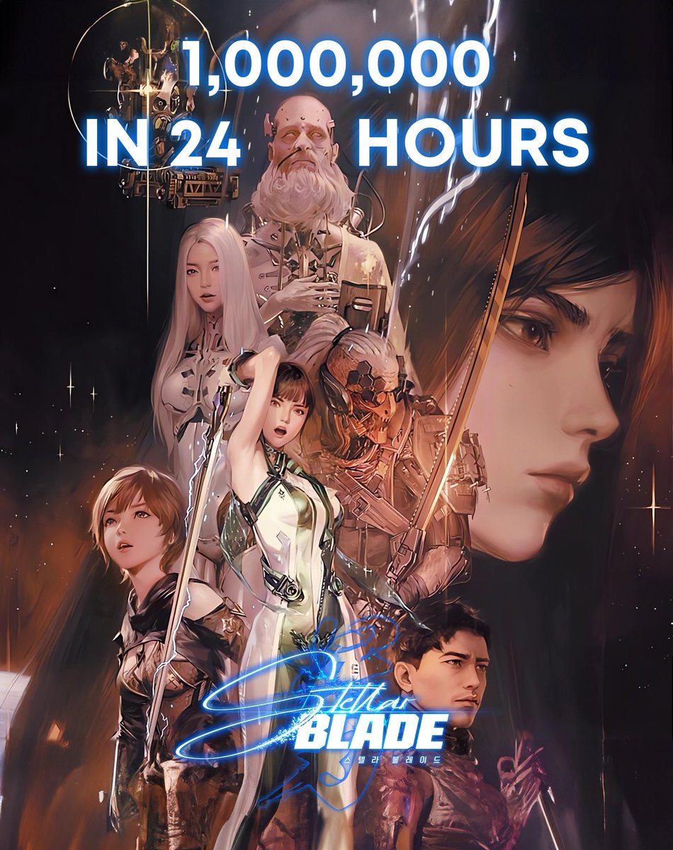 UNCONFIRMED REPORT: Shift Up is set to reveal that Stellar Blade sold 1 million copies in 24 hours🚀 An outstanding achievement for a brand new IP from a studio mostly experience with mobile gaming making their first console AAA #PS5 exclusive! Are you playing?😎 Source:…