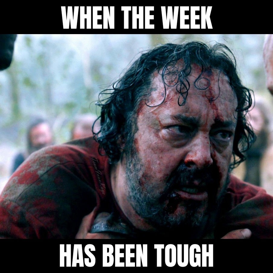Hope yours was better than that of King Aelle, though!😬🤕👑 Sometimes, humour is the only option.😉 Wishing you all a beautiful, sunny & recreative weekend, health, strength & happiness!🌞
.
#IvanKaye #KingAelle #Vikings #FridayFeeling #FridayMeme #meme #Aelle #HistoryVikings
