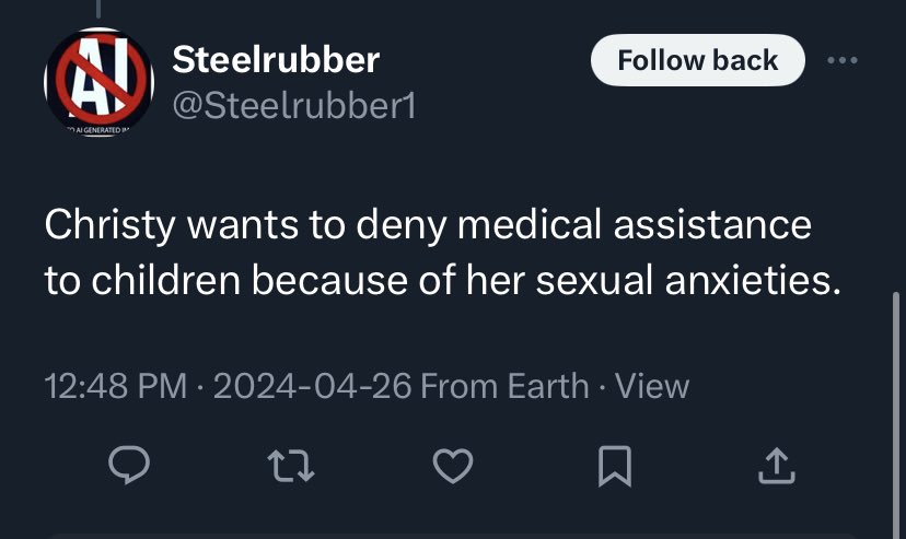 Steel Rubber is stating not wanting Child Sterilization is me denying medical assistance to children. These people are sick.
