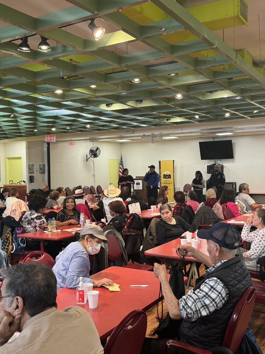 The 108 Precinct Crime Prevention Officer, Domestic Violence Unit and Crime Victims Advocate were at the Sunnyside Senior Center to talk about Personal Safety and Various Scams targeting members of our community!