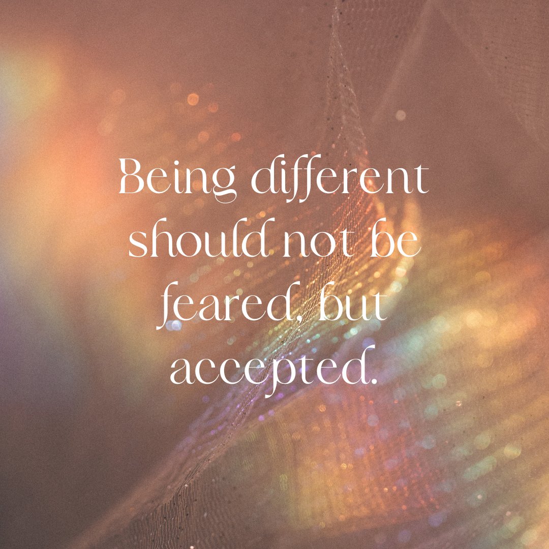 Being different is what makes us beautiful, and it should be embraced, not feared. Let's nurture a world where acceptance and understanding thrive, where every individual feels valued and celebrated for who they are. 
#EmbraceDiversity #BeYourself #Inclusion #UnityInDiversity