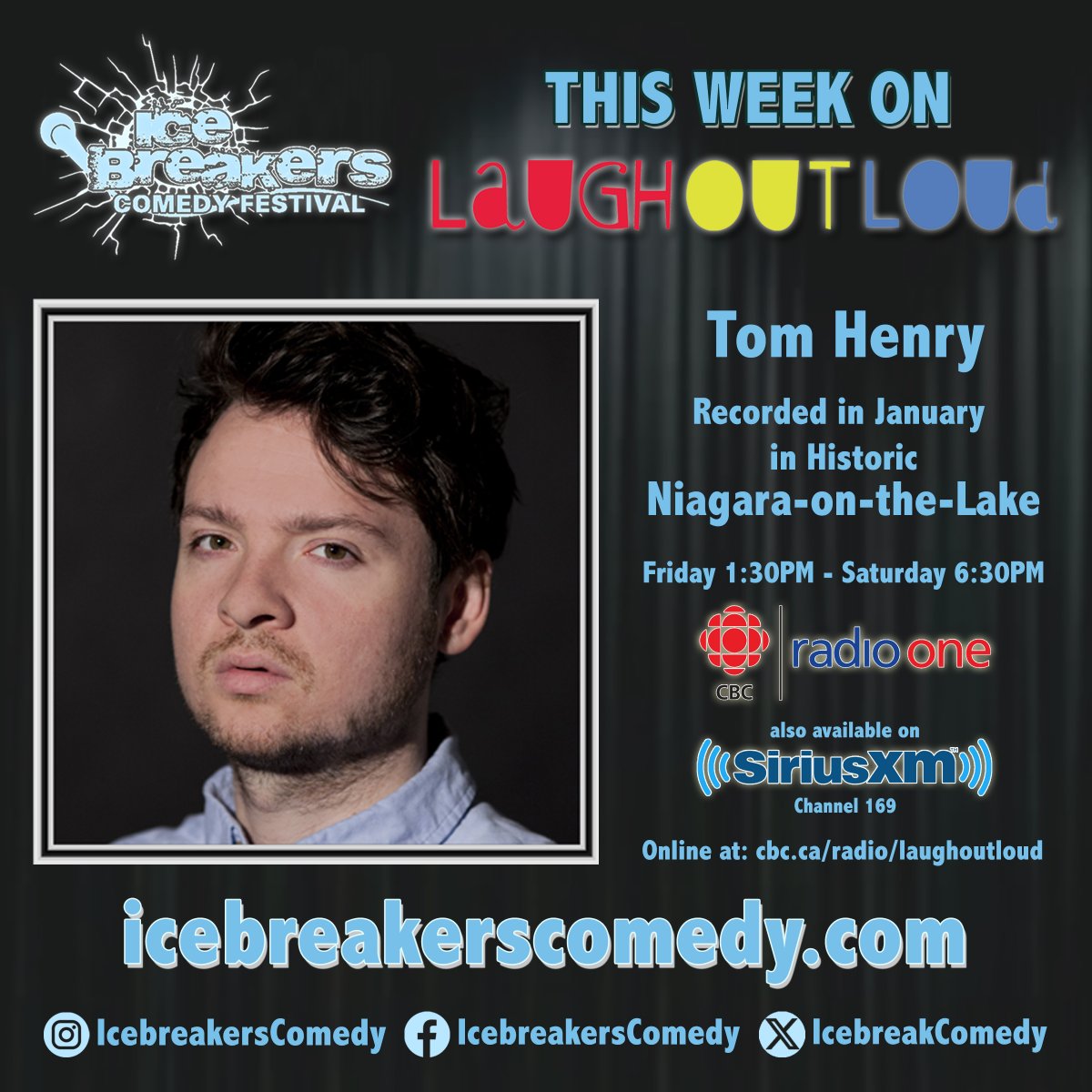 This week’s episode of @LOLCBC features a near killer set from funny man @TomHenry! 

Record in January at the Courthouse Theatre in Niagara-on-the-Lake and is now available to stream online!
Or you can tune into @cbcradio or @siriusxmcanada and listen the old fashioned way!