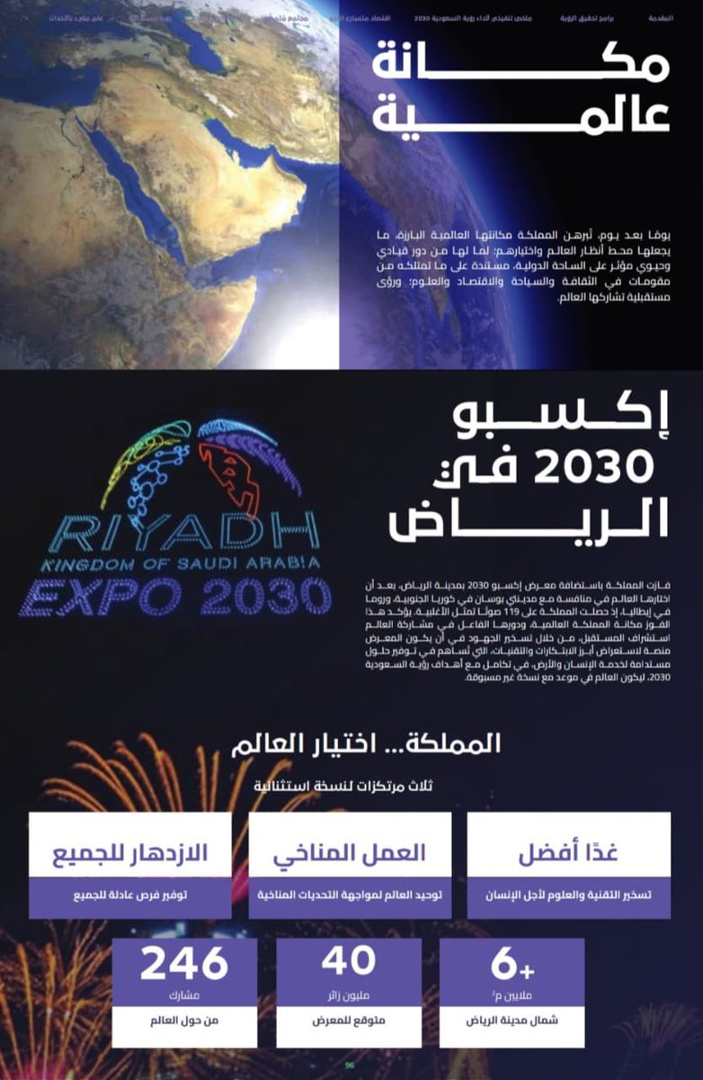 ▪️فازت المملكة باستضافة معرض إكسبو 2030 بمدينة الرياض