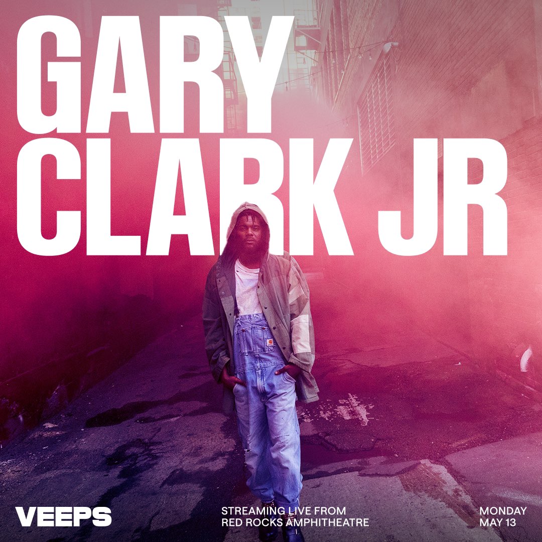 On May 13th, join @GaryClarkJr in celebrating the new release of JPEG RAW by streaming his Red Rocks Show live on @Veeps! veeps.events/GCJ-RedRocks #GaryClarkJr #RedRocks