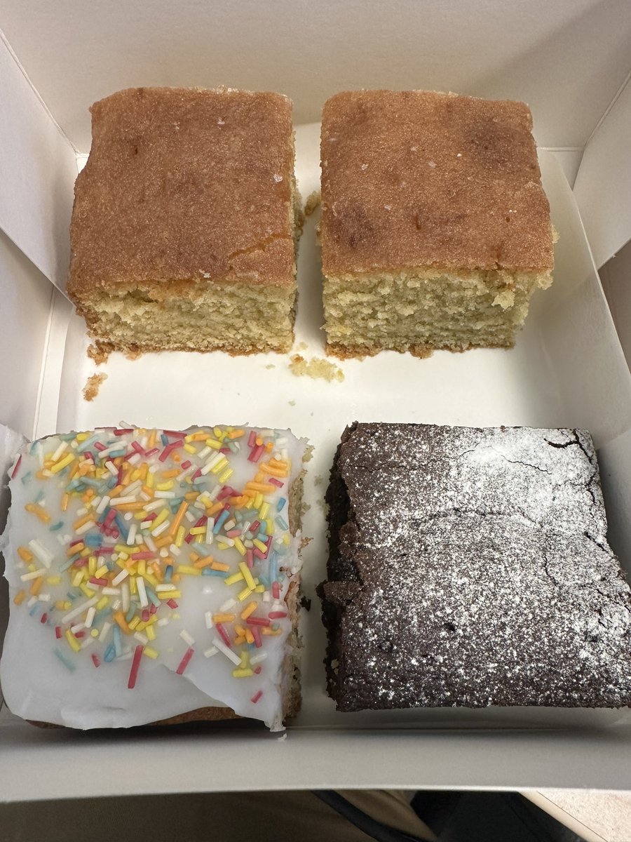 The rewards of looking after a professional baker. What a great way to end the week with a happy #gallstones patient who is pain free & can eat the delicious treats she’s made for me!!Thank you &happy #Weekend everyone! For those wondering, lemon drizzle, brownie, Vic Sponge!