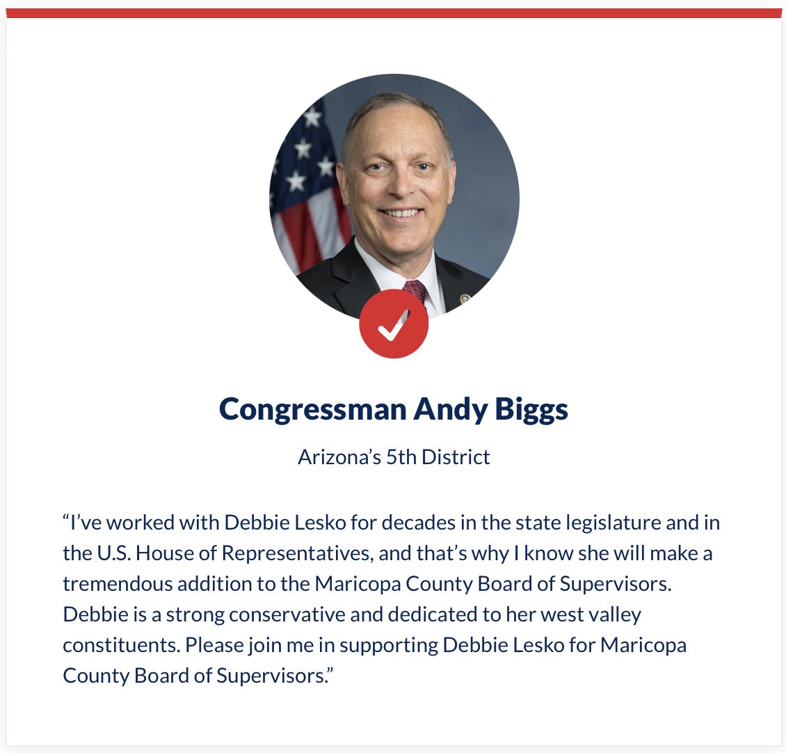 ICYMI: My friend and colleague @andybiggs4az endorsed me to be the next Maricopa County Supervisor for District 4!