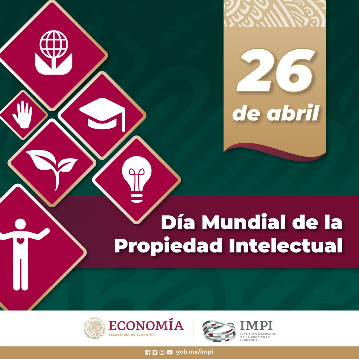 En el #DíaMundialDeLaPI es importante recordar que la Propiedad Intelectual es indispensable para impulsar el desarrollo sostenible, a través de la innovación se impacta de manera positiva a nivel social, económico y ambiental.