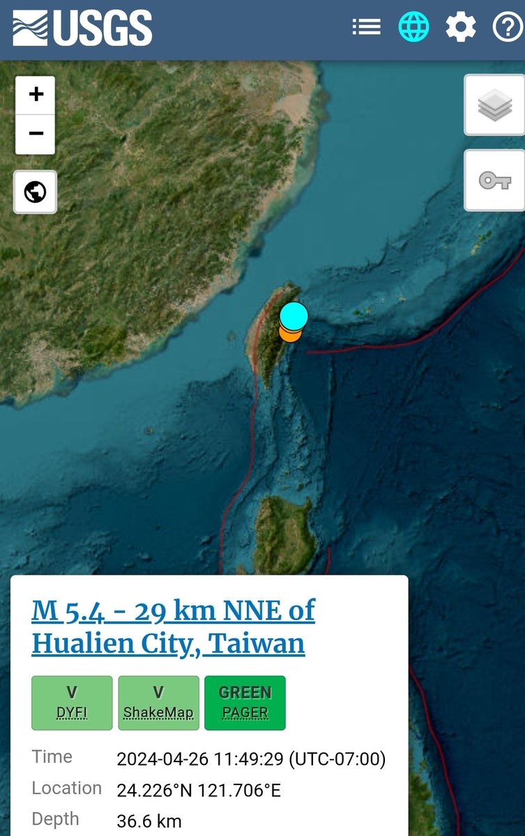 M 5.4 - 29 km NNE of Hualien City, Taiwan #Earthquake
