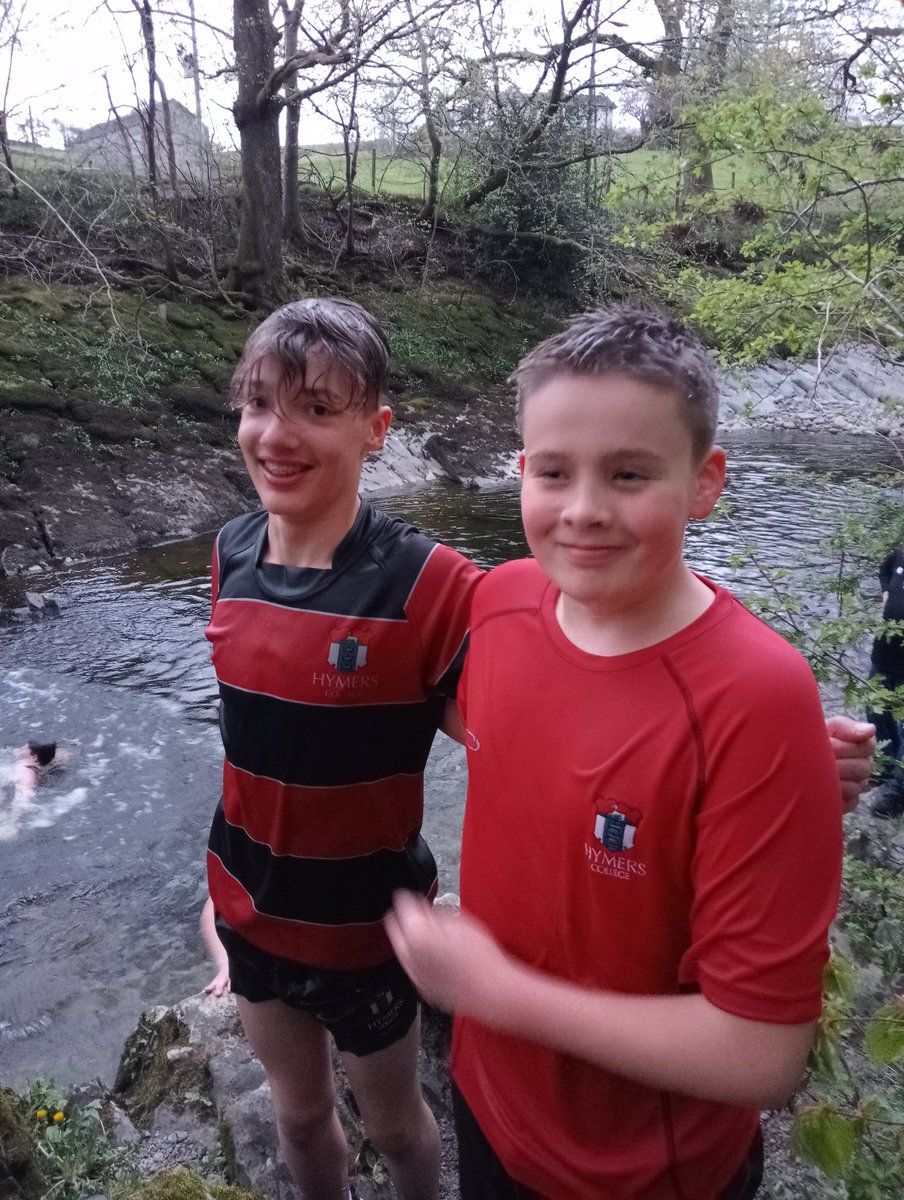 Here for a taster ... Rocco and Henry get a taste of river swimming