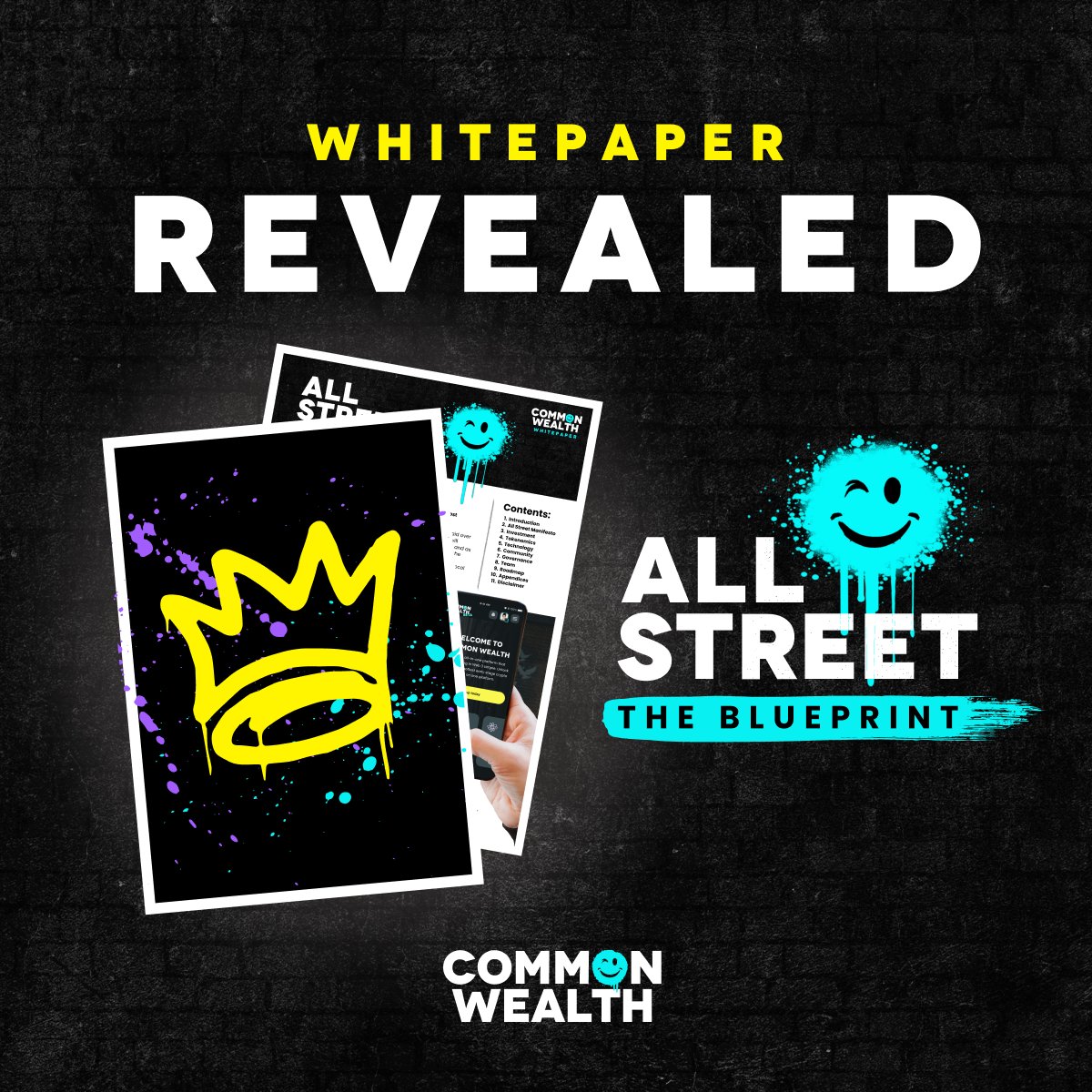 🚨COMPETITION TIME! To celebrate the launch of Common Wealth's Whitepaper, All Street: The Blueprint, we’ve got something exciting for you! $500 guaranteed $WLTH allocation up for grabs from our friends at @paid_network How to enter: 1. Like this post 2. Repost 3. Tag 3…