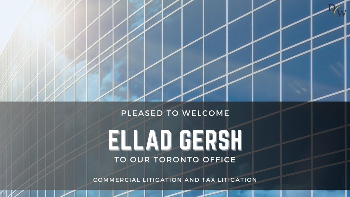 Welcome, Ellad Gersh! Ellad has joined the Toronto office as a Partner in the firm’s Litigation Group and has a full-service Commercial Litigation practice and a sub-specialty in Tax Litigation Learn more about Ellad: bit.ly/3U5Xc6A #commerciallitigation #taxlitigation