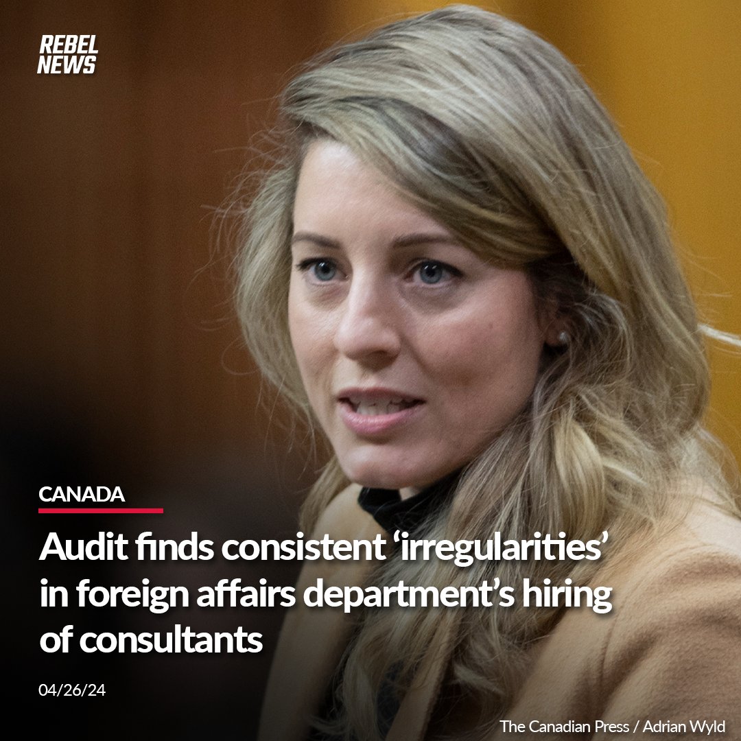 As the Trudeau Liberals continue to face criticism for spending huge sums of taxpayer dollars on pricy consultants, a recent audit has revealed 'routine irregularities' in consulting contracts involving Melanie Joly's department. READ MORE: rebelne.ws/3JBtTTx