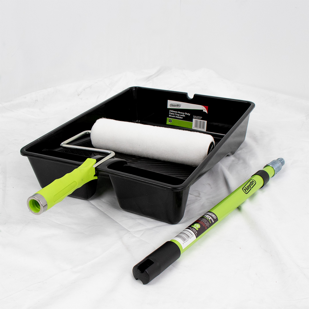 Organise your painting tools effortlessly with the Haydn Heavy Duty Paint Tray. Featuring handy compartments for brushes and tools, secure slots for roller handles, and a deep paint well. #Haydnbrush #Paintingtray #Tray #Painterslife #Paintersclub #Paintingtools #Fyp #NZ