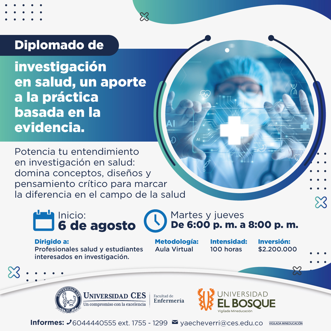 ¡Fortalece tus habilidades de investigación en salud con nuestro nuevo programa! En alianza entre @EnfermeriaUEB y @UniversidadCES, nos complace anunciar el lanzamiento de un innovador programa para fortalecer habilidades de investigación en salud de profesionales y estudiantes.