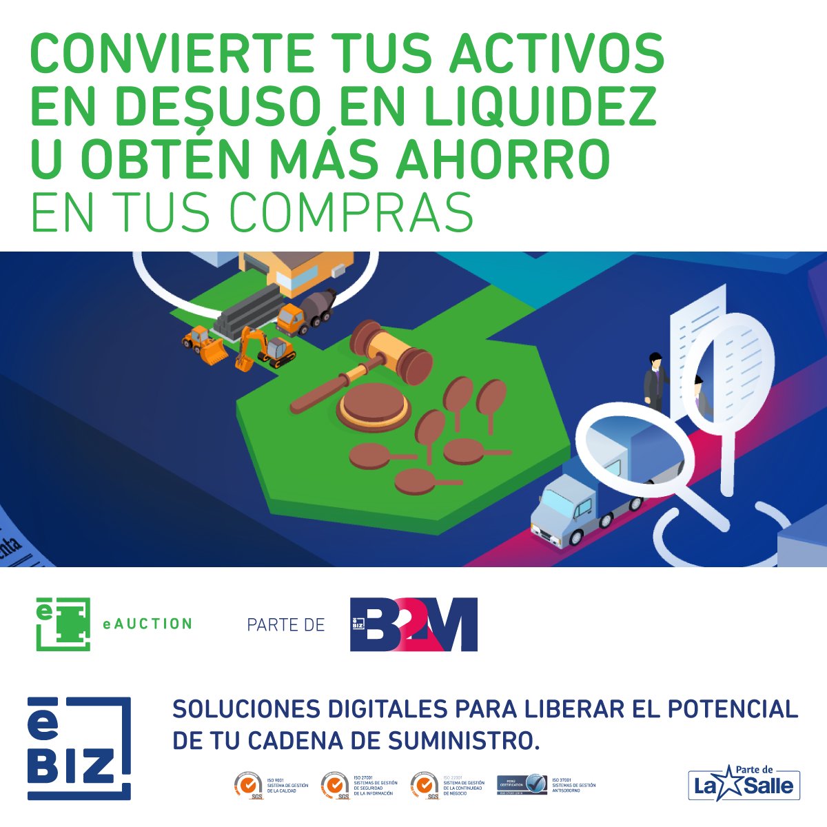 Transforma tus activos en desuso en liquidez y ahorra más en tus procesos de compra con la asesoría de un equipo de expertos en #SubastasElectrónicas con #eAUCTION de #B2M. 💻💵
Descubre cómo en ➡️ mailchi.mp/ebizlatin/efic…