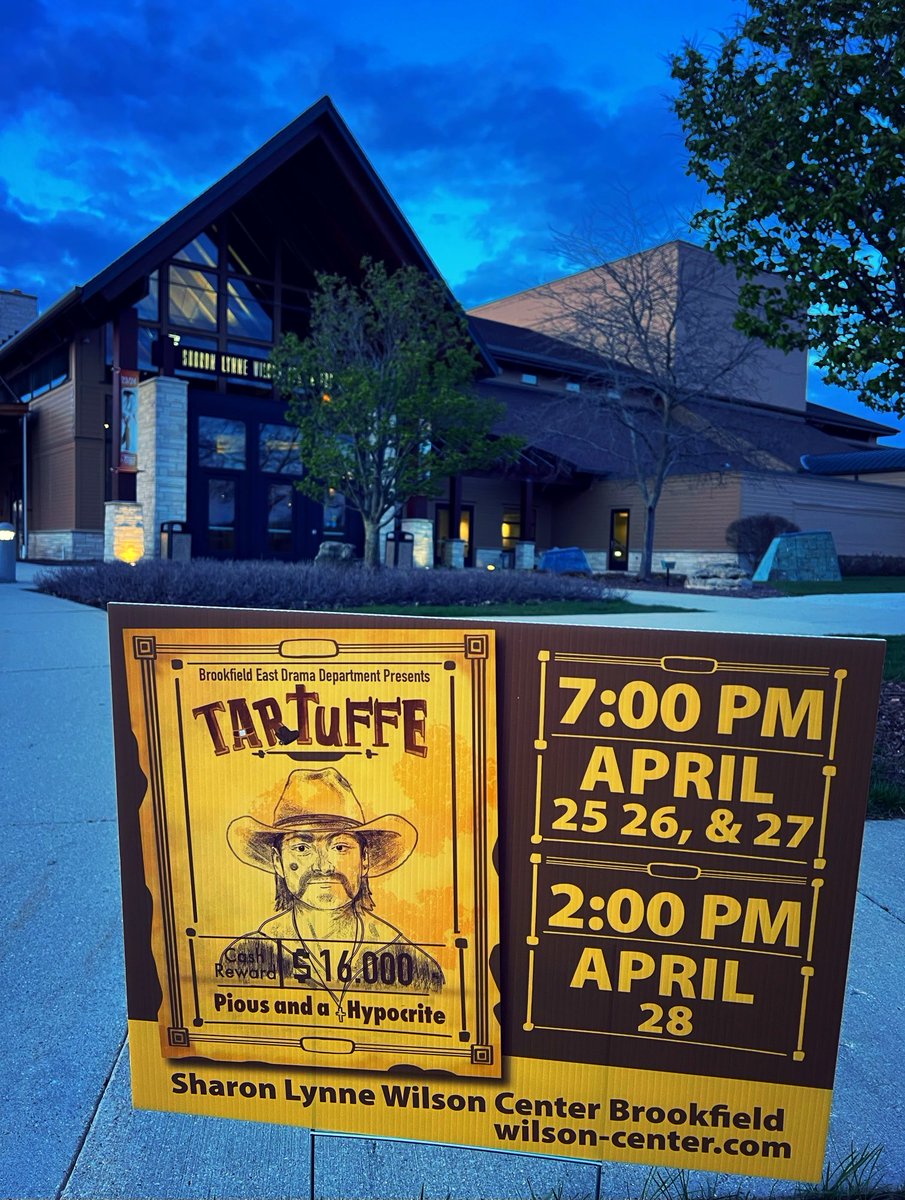 It’s a rainy night. Go and watch some live theatre and support the arts at B’East. 
Students have worked tirelessly on set and script to bring this play to life. Please consider supporting them by filling the seats. 

ticketing.wilson-center.com/behstartuffe/26