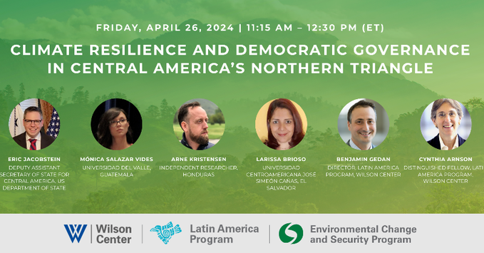 My thanks to @CindyArnson for editing our new report and moderating today’s dialogue; @StateDept Deputy Assistant Secretary for Central America Eric Jacobstein for his introductory remarks; and to our authors/panelists, Mónica Salazar Vides, Larissa Brioso, and Arne Kristensen.