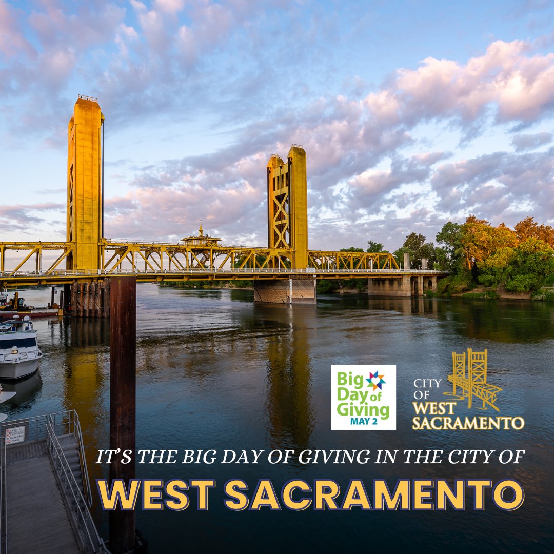 Big Day of Giving is almost here. Please help support non-profits making a difference in the West Sacramento Community. #BDOG24 Click here to find nonprofits to support: bigdayofgiving.org/yolocounty