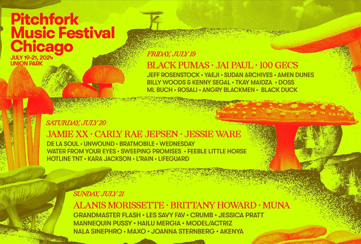 Dang that @pitchforkfest lineup is a doozy! Over the next few months we'll be giving away THREE-DAY PASSES to a handful of lucky winners 😎 Make sure you stay tuned into 107.1FM and keep your eyes peeled on our socials! See you at Union! 🚩 🚩 🚩 p4k.in/YAo3ibb