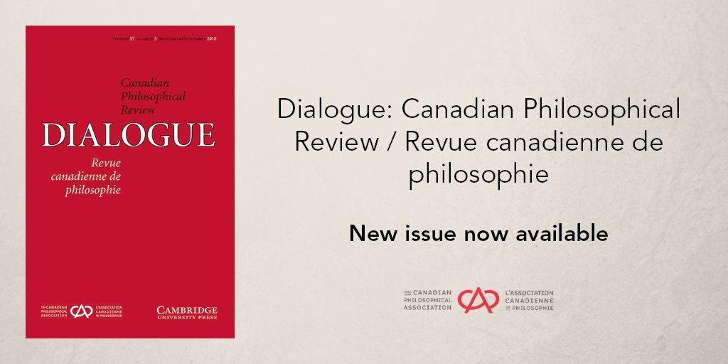 New issue of Dialogue: Canadian Philosophical Review now available 📚 cup.org/3IH4aJj @acp_cpa