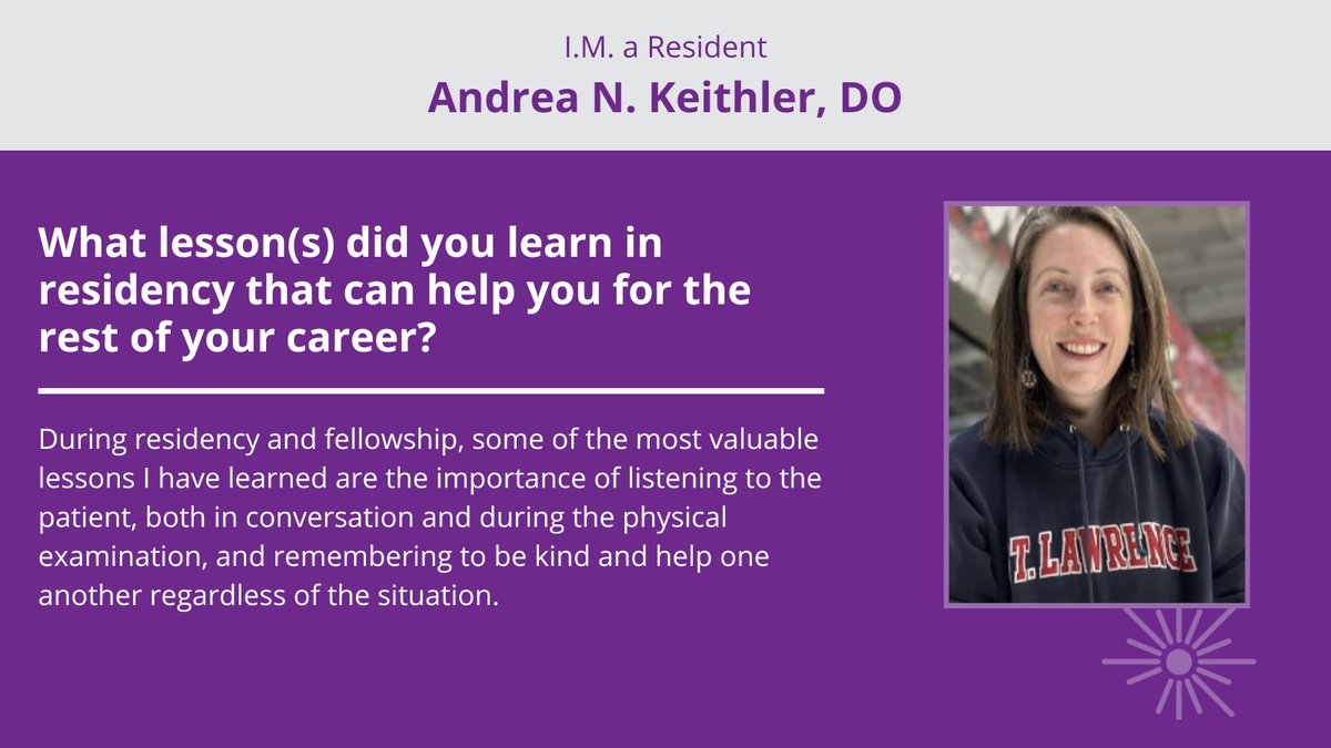 Check out the latest I.M. a Resident Profile on Andrea N. Keithler, DO. @ADoreCardEP discusses the lessons she learned in residency and how being an ACP member has helped her professional life. Read more: ow.ly/iCHJ50RoGYg #IMPhysician #IMProud #IMpower