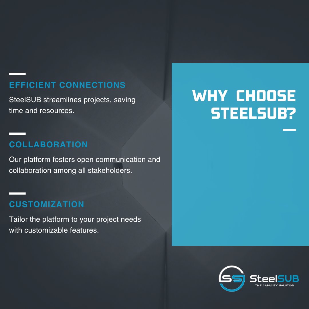 Don't miss out on these advantages – join SteelSUB today!

#TheCapacitySolution #SteelFabrication #SteelErection #SteelFabricators #SteelErectors #SteelFab #Steel #Fabrication #Structural #StructuralSteel #FabTech #Tech #Technology #Welding #MetalFabrication