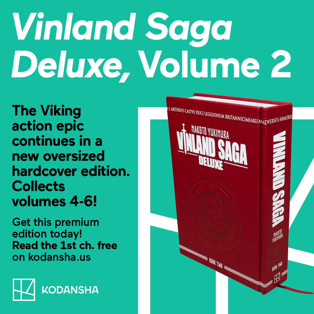 Check out the new Vinland Saga Deluxe, Volume 2 A boy has everything taken from him and vows revenge. But violent dreams bring no peace. Includes Vol 4-6 of Vinland Saga and new bonus content. Add it to your collection today:ow.ly/nwLn50Rpx6I