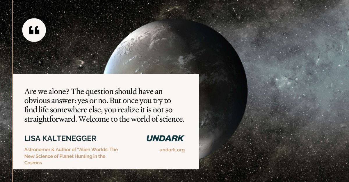 Science journalist @ScolesSarah reviews astronomer @KalteneggerLisa's new book 'Alien Worlds: The New Science of Planet Hunting in the Cosmos.” The book explores how scientists might find life elsewhere in the universe. 🔗Read the full book review: undark.org/2024/04/26/boo…