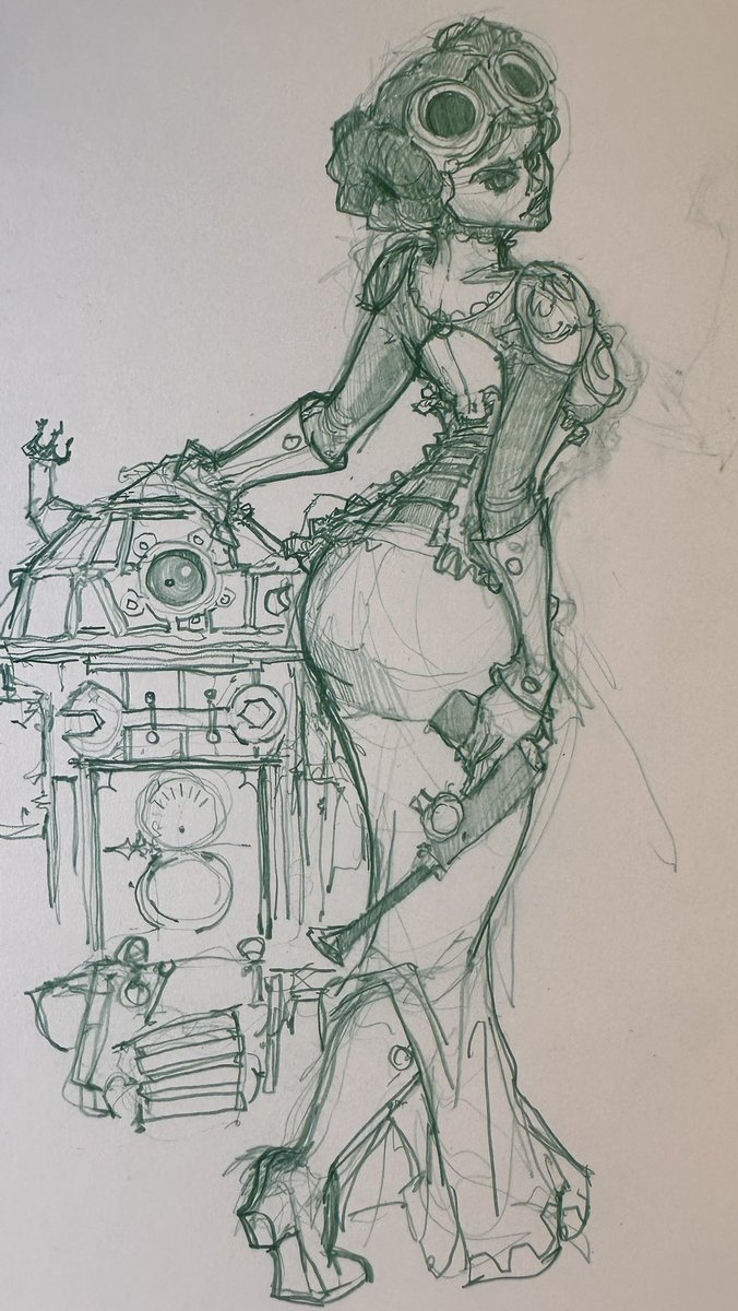 A #steampunk #PrincessLeia #sketch study for another blank #comicbook cover . . . . . #art #illustration #doodlebags #doodle #draw #drawing #nashville #nashvilleartist #nashvilleart #starwars #rebels #princess #ANewHope @StarWars