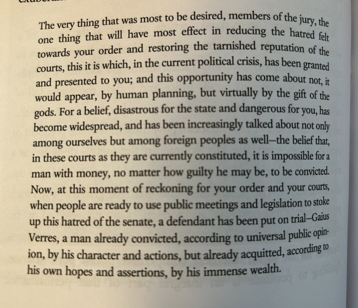 Cicero, “Against Verres” (see what’s going on in NYC with the 45th President of the USA)