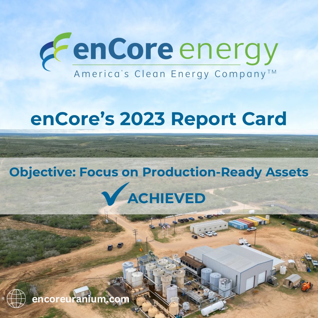 First Annual Report Objective for 2023 ✅ Achieved Utilizing our production-ready ISR Central Processing Plants in South Texas, our plan to start production in 2023 was a key objective for the Company. We achieved this objective with the commencement of production at the Rosita…