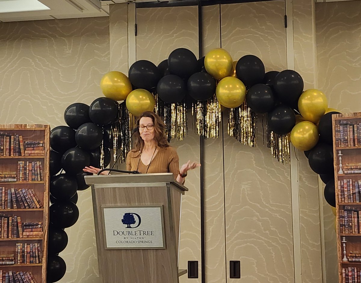 "Dont stop because 1 person told you no. Dont stop because 100 people told you no!" What an absolutely stunning keynote speech from <a href="/BarbaraNickless/">Barbara Nickless</a>. We laughed &amp; a lot of us cried (or came super close) &amp; I think we ALL left inspired. <a href="/PikesPeakWrite/">Pikes Peak Writers</a> #ppwc2024