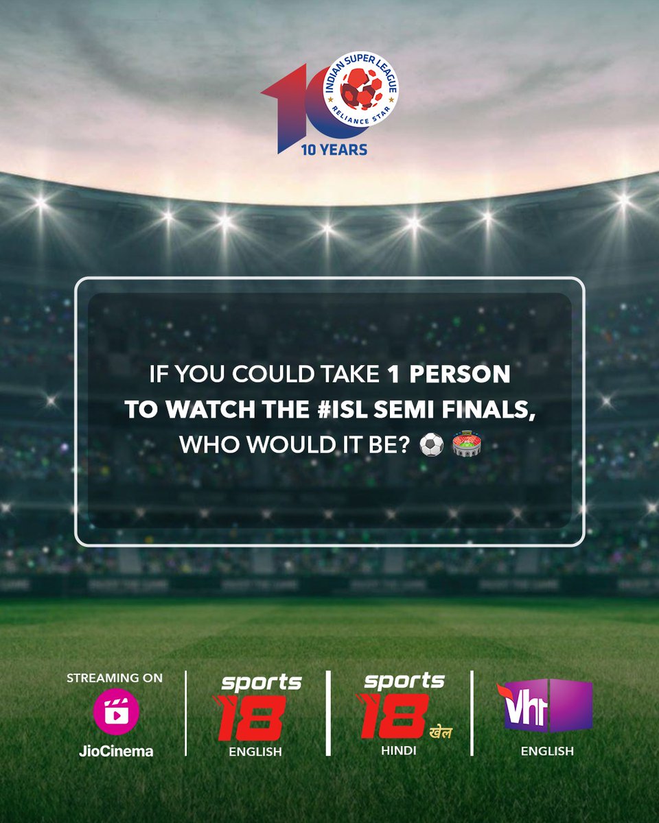 Catch the LIVE ACTION of ISL SEMI FINALS between Mohun Bagan Super Giant & Odisha FC on #Vh1 🔥 And tag your friends!! 🏟️❤️‍🔥 #Vh1India #GetWithIt #ISL10 #LetsFootball #ISLonJioCinema #ISLonSports18 #ISLonVh1 #Trending