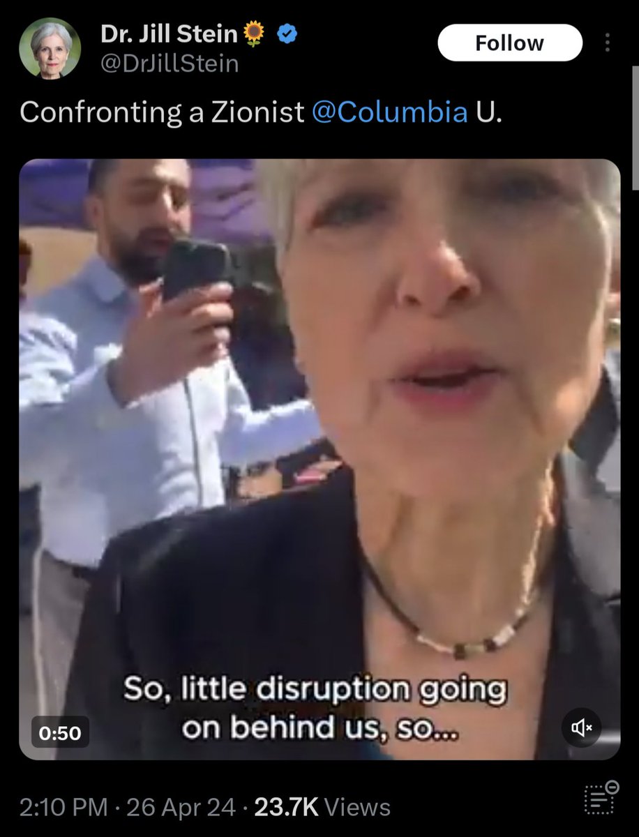 American Jews don't have this trauma, because their narrative is focused on Nazis. Jews from the Soviet Union know what antisemitism on the left is. We also know the Jews who gleefully went along with it. Stein & co are their ideological descendents. Beware.