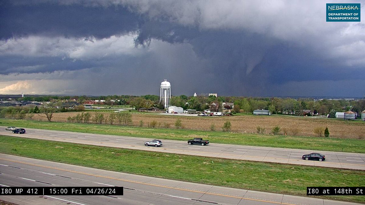 This was a few minutes ago near Waverly. Much of I-80 between Lincoln and Omaha is now under a Tornado Warning. Please be safe and alert to the conditions.