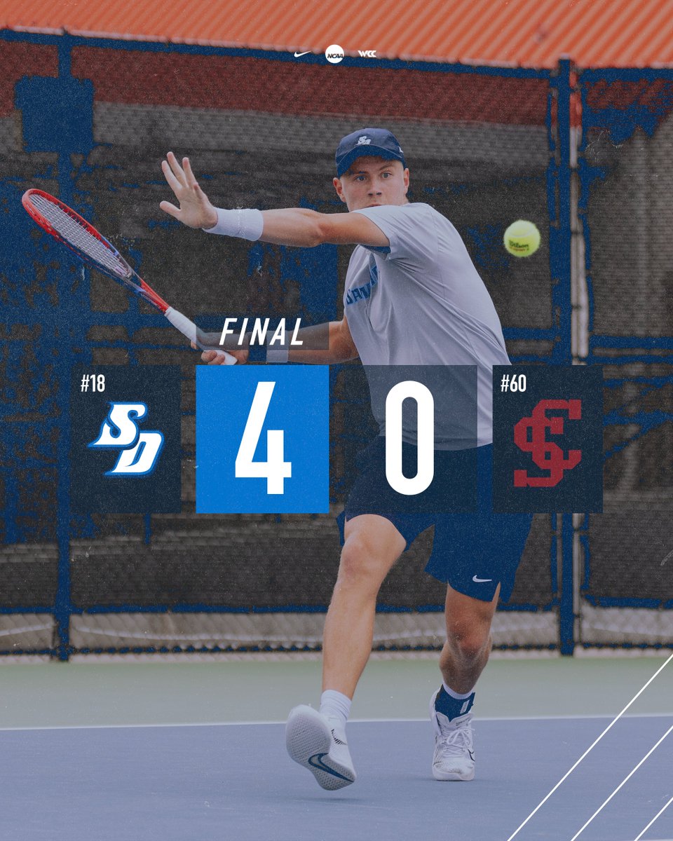 Moving on 💪 @usdmtennis rolls into the @WCCsports championship match with a 4-0 win over Santa Clara! #GoToreros