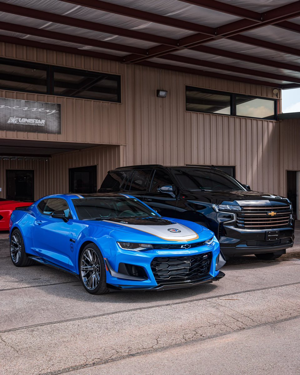 If we won the lottery we wouldn’t tell anyone, but there would be signs… Tahoe H650: Business during the week 💼 EXORCIST Garage56 ZL1: Party on the weekend 🤘 #HennesseyPerformance #Chevrolet #ChevroletPerformance #Tahoe #Suburban #HighCountry #Garage56 #Camaro #CamaroZL1…