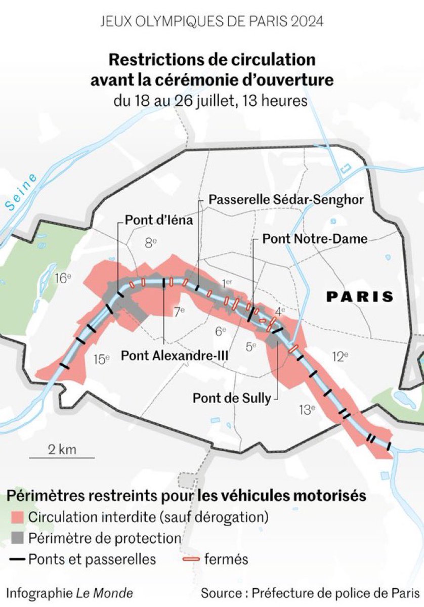 Tu m’étonnes que les touristes vont éviter Paris et les Parisiens vont se barrer. 

Quel cerveau malade a pu inventer un tel délire ? 

#JOParis2024 🥳