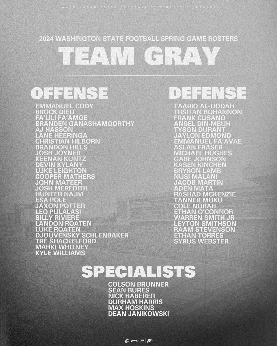 WSUCougarFB's tweet image. The rosters are set.