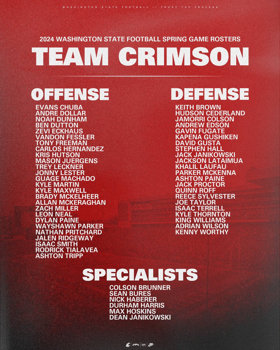 WSUCougarFB's tweet image. The rosters are set.